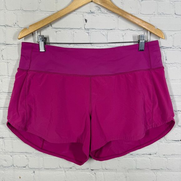 Lululemon Speed Up Shorts Women Size 8 Athletica Hot Pink 4” inseam Back Pocket - Picture 1 of 13